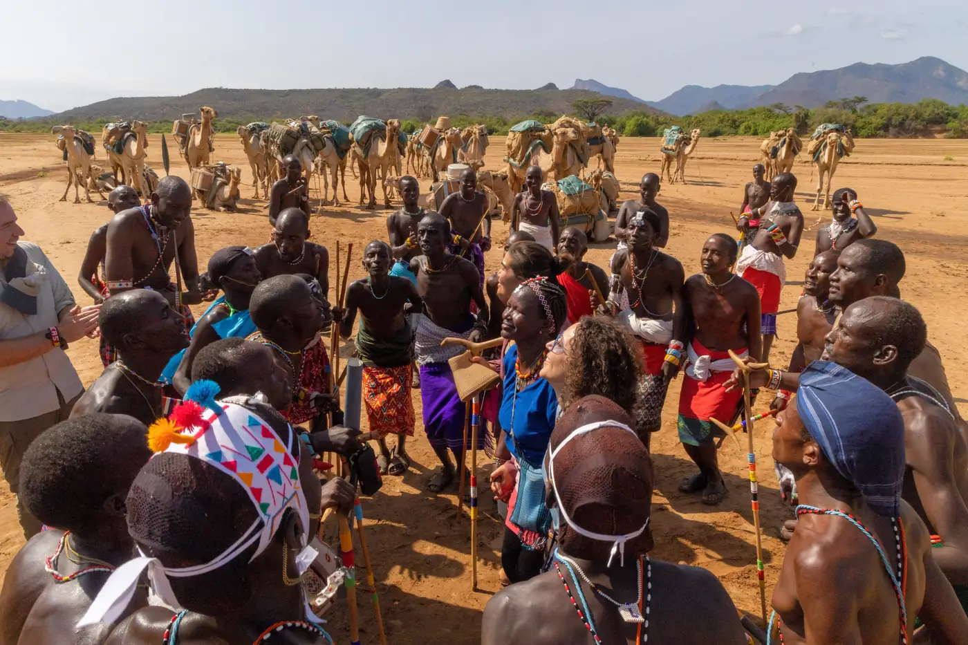 Samburu dancers at a community gathering