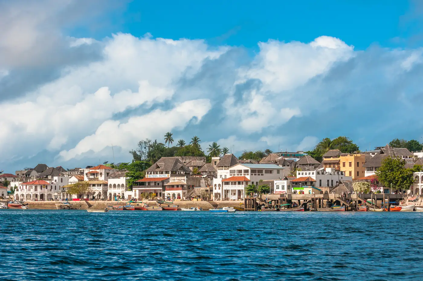 Lamu town on the Indian Ocean shore