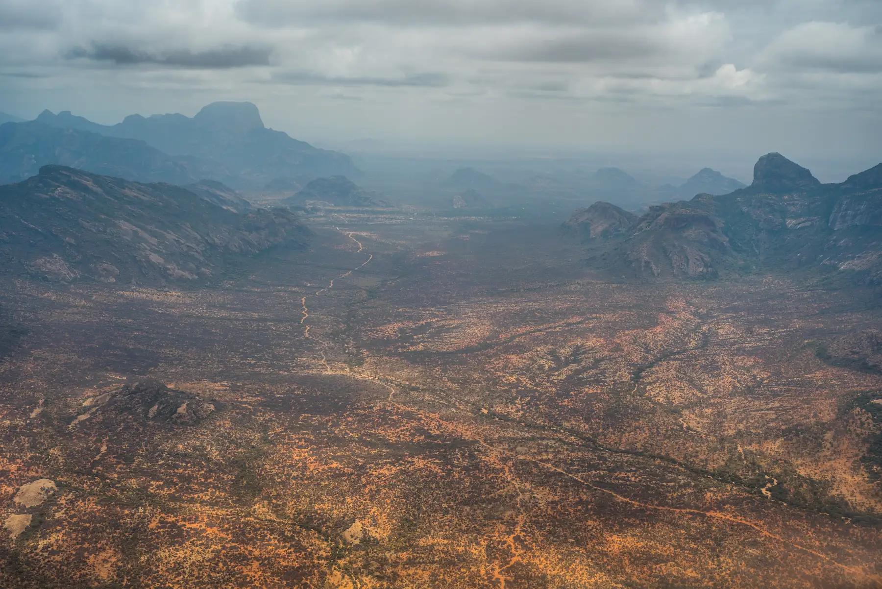 The escarpment and dry riverbeds of the Great Rift Valley